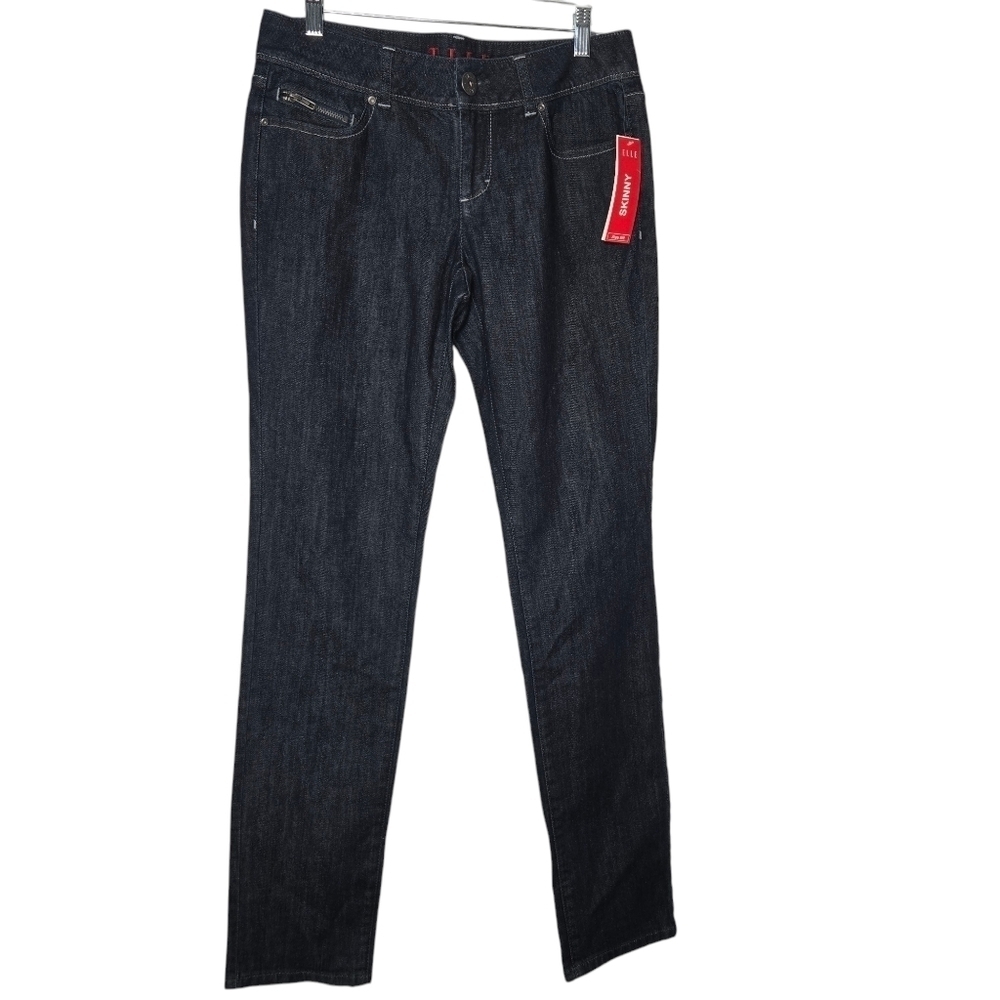 Elle Womens  Dark Wash Low Rise Hurricane Stretch Skinny Denim Jeans Size 8